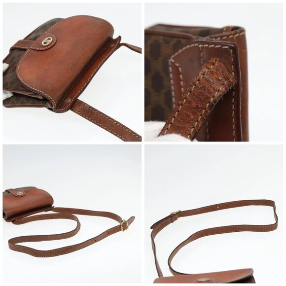 CELINE Macadam Canvas Shoulder Bag PVC Leather Brown Gold Auth 88287 - Picture 16 of 16